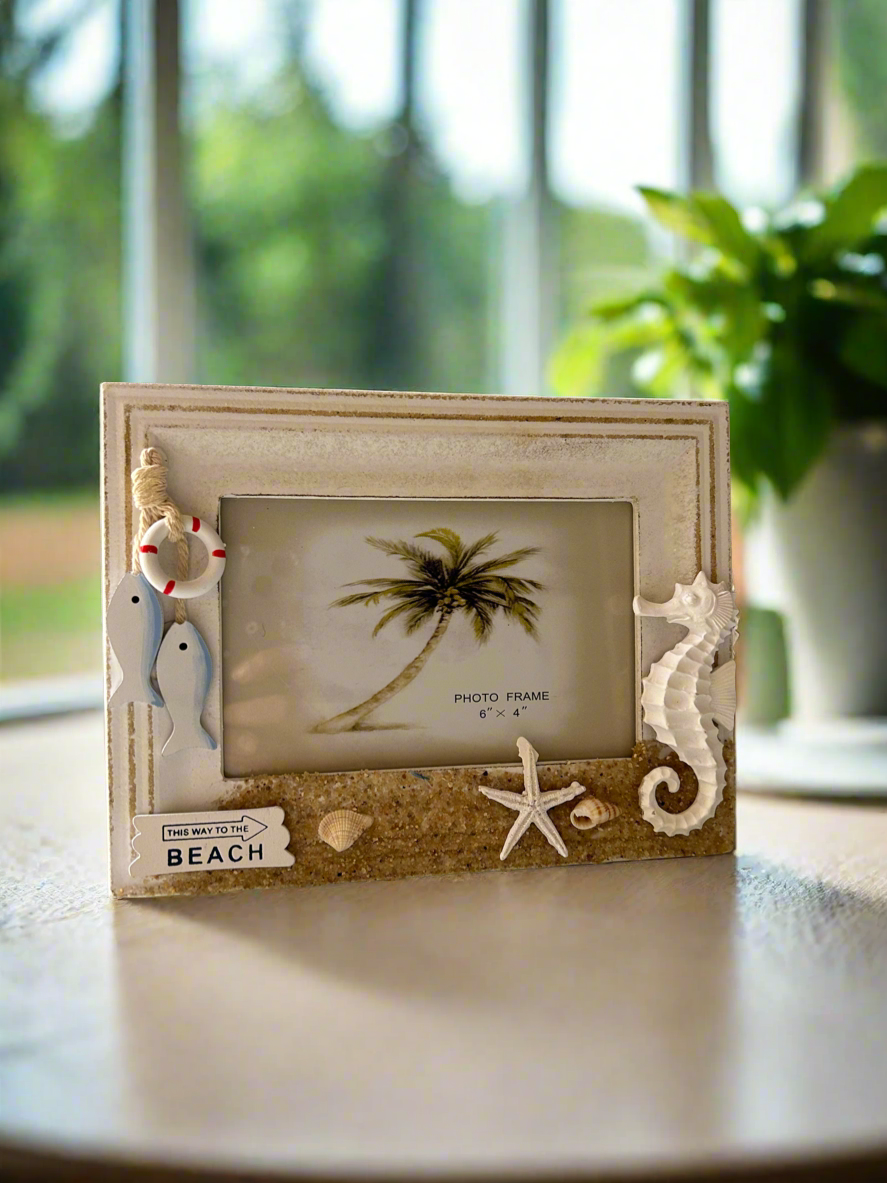 Rectangular White Sandy Picture Frame