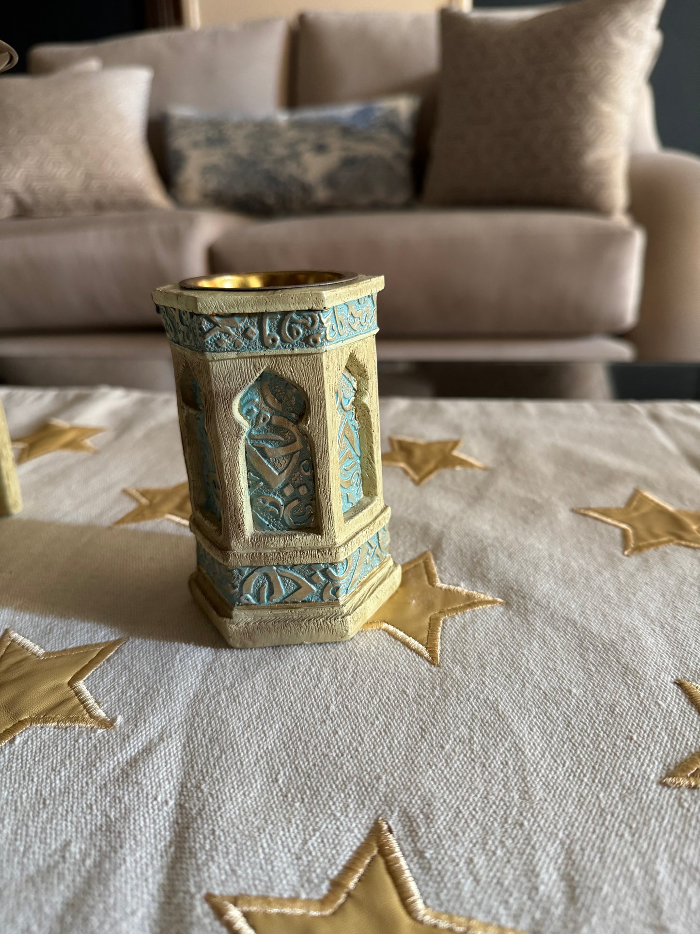 Wooden Turquoise Mini Mabkhara