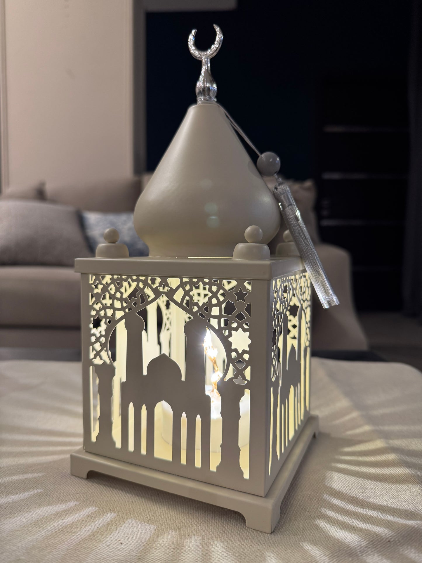Cream Metal Lantern