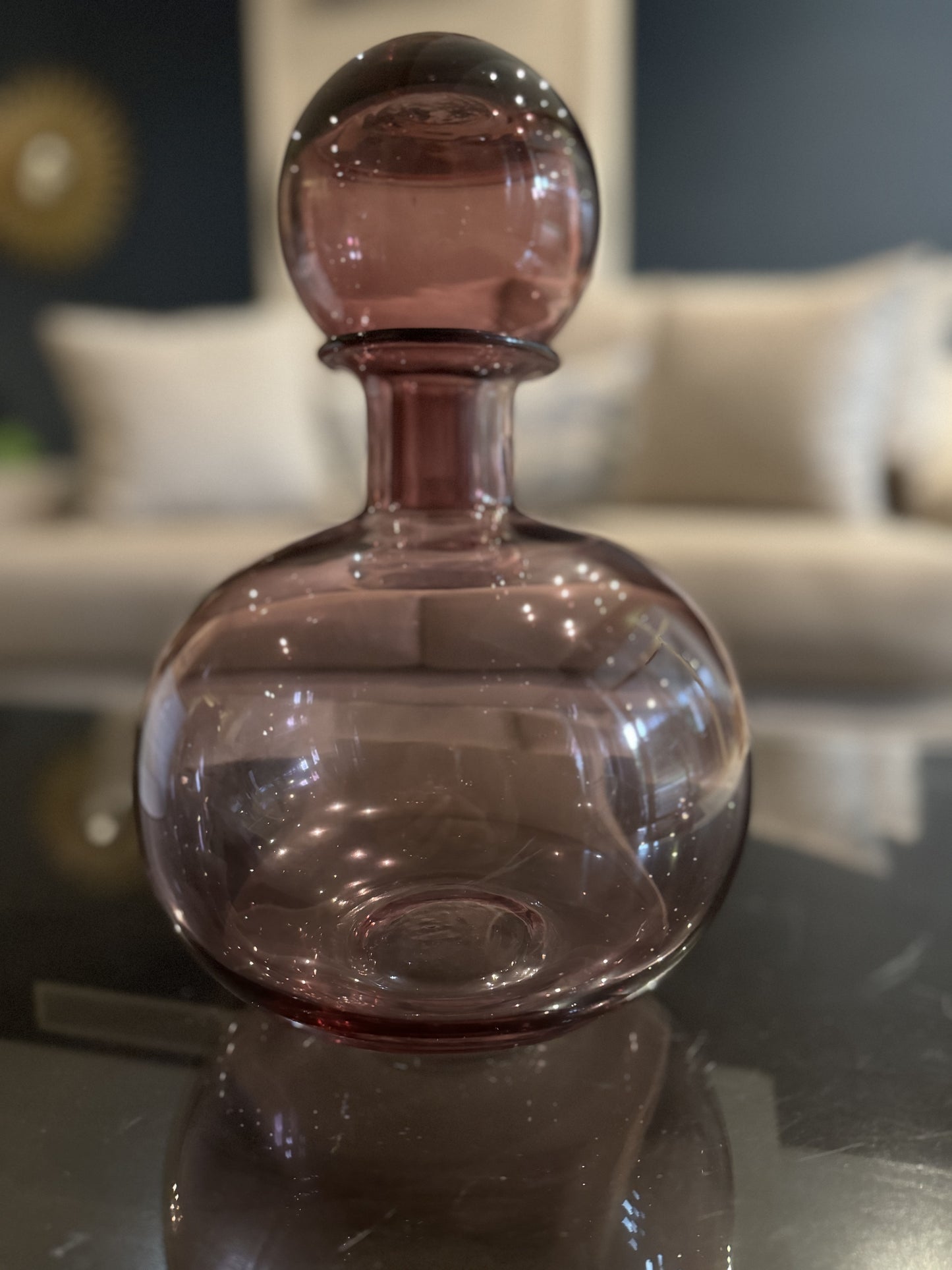 Round Pink Glass Vase