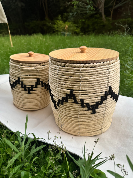 Raffia Baskets Set