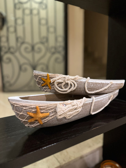 Wooden boat decoration set