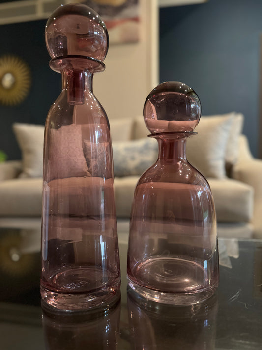 Tall Pink Glass Vases