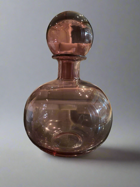 Round Pink Glass Vase